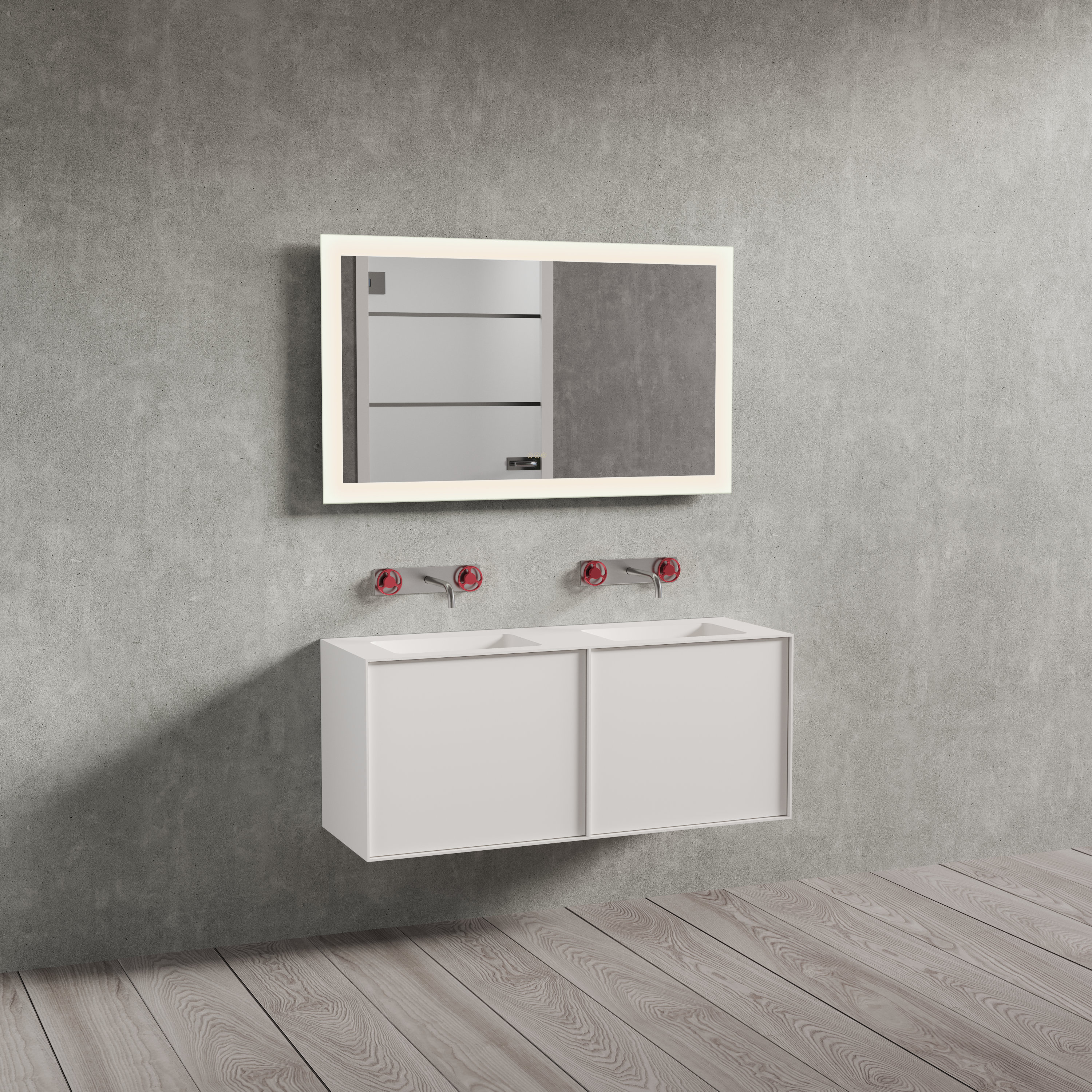 Nexø 120 cabinet with double basin