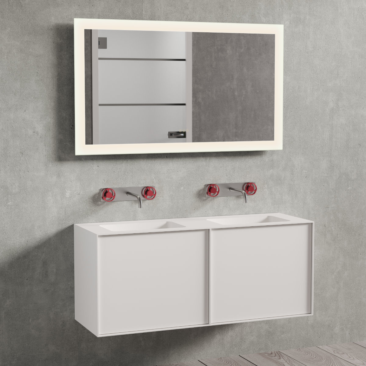 Nexø 120 cabinet with double basin