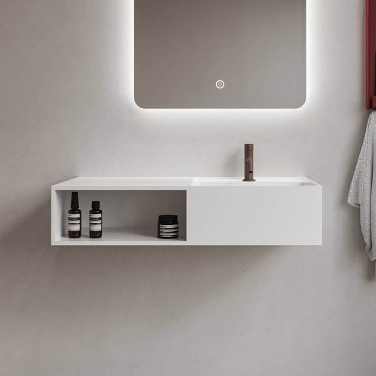 Lavabo Modul SH 80 derecho con repisa