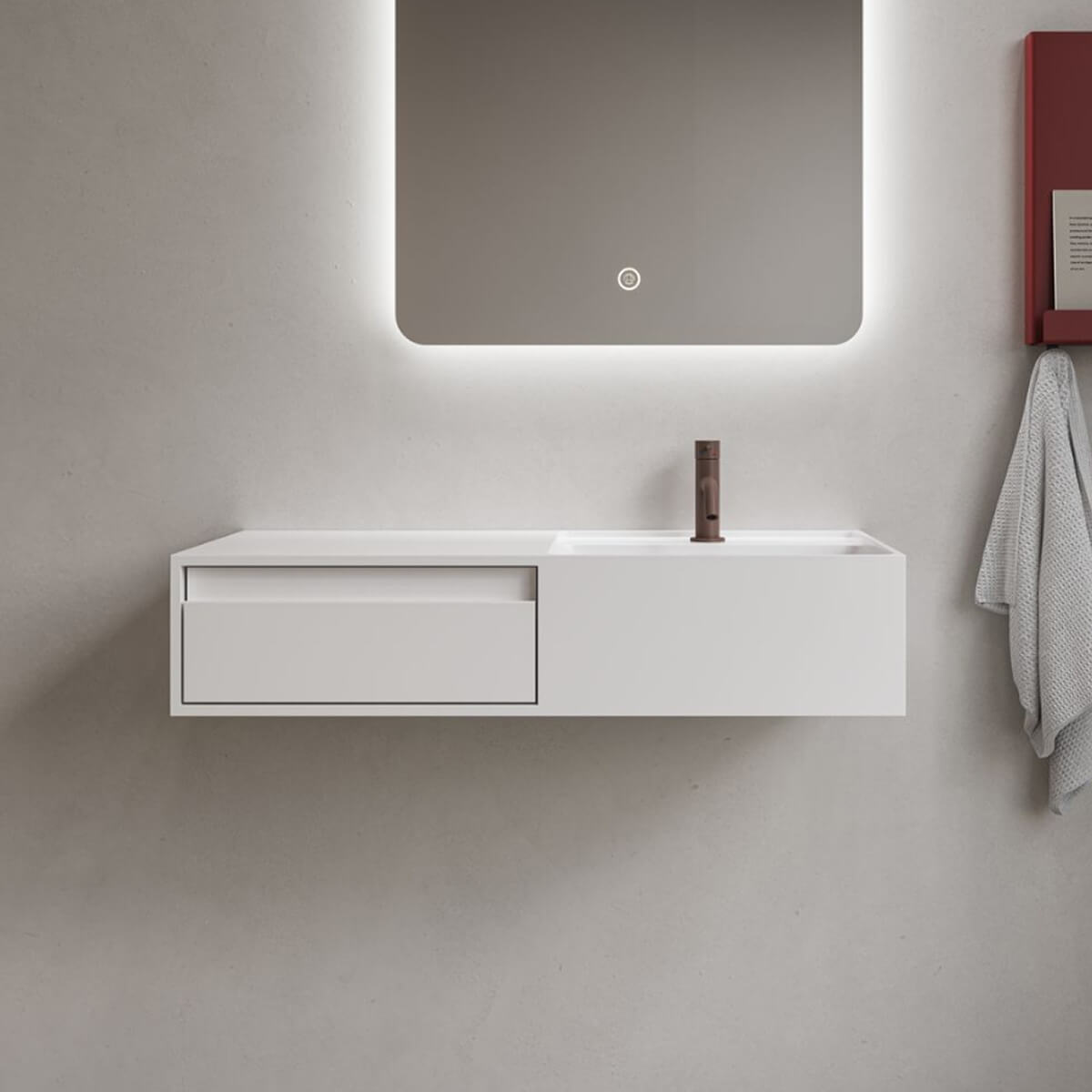 Meuble vasque Modul CA 80 à droite avec tiroir