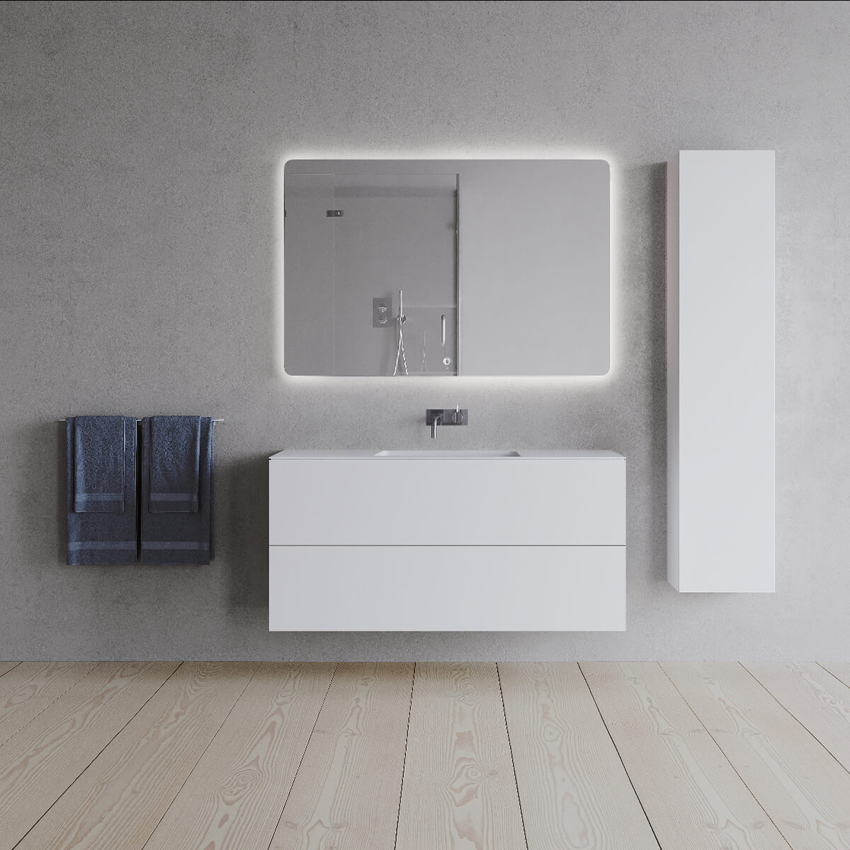 Meuble vasque SQ2 120 double avec vasque centrée 