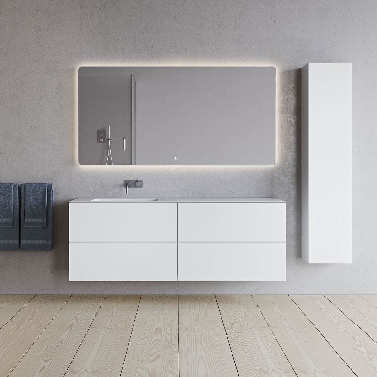Meuble vasque SQ2 160 double à gauche