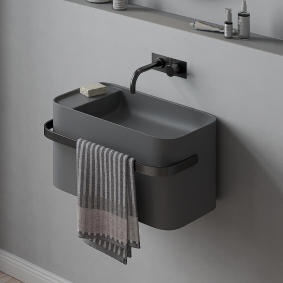 Yuno Rail 55 Waschtisch Grau
