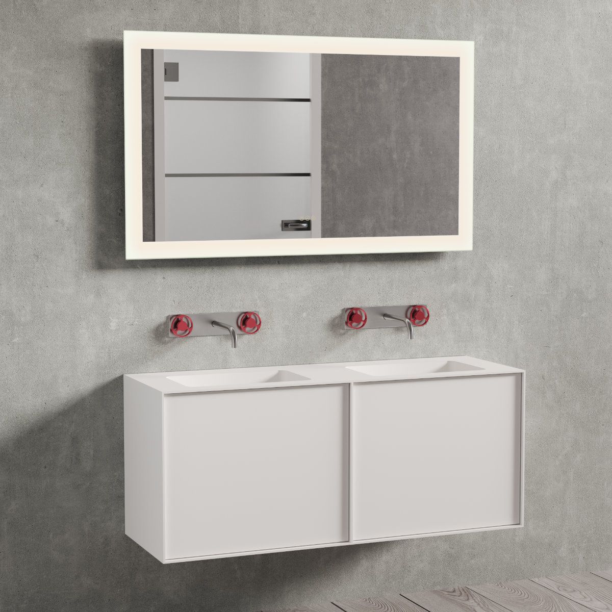Nexø 120 cabinet with double Wastafel / Vasque