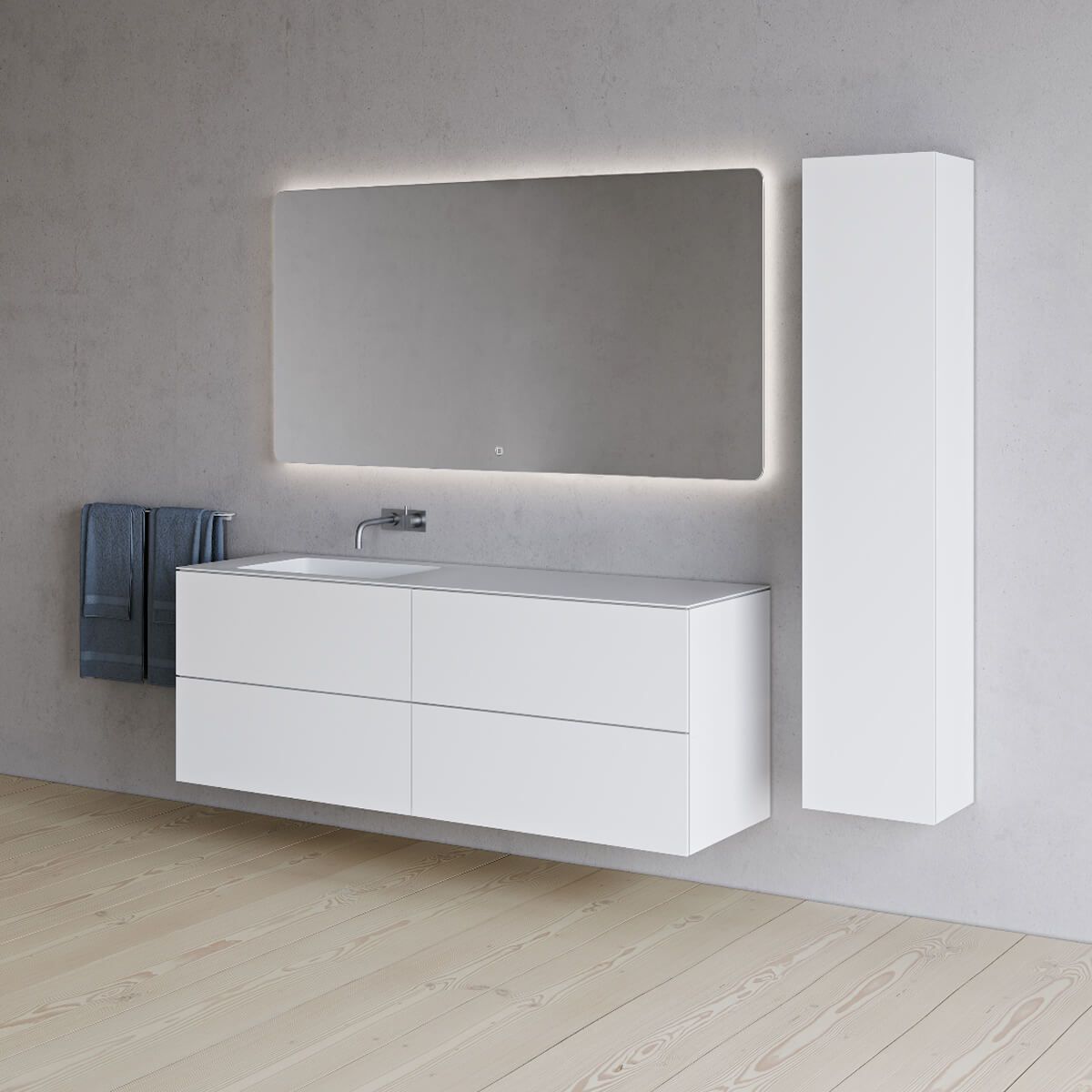 Meuble vasque SQ2 160 double à gauche